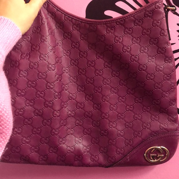 Purple leather authentic guccisima gucci bag rare! - Picture 12 of 14